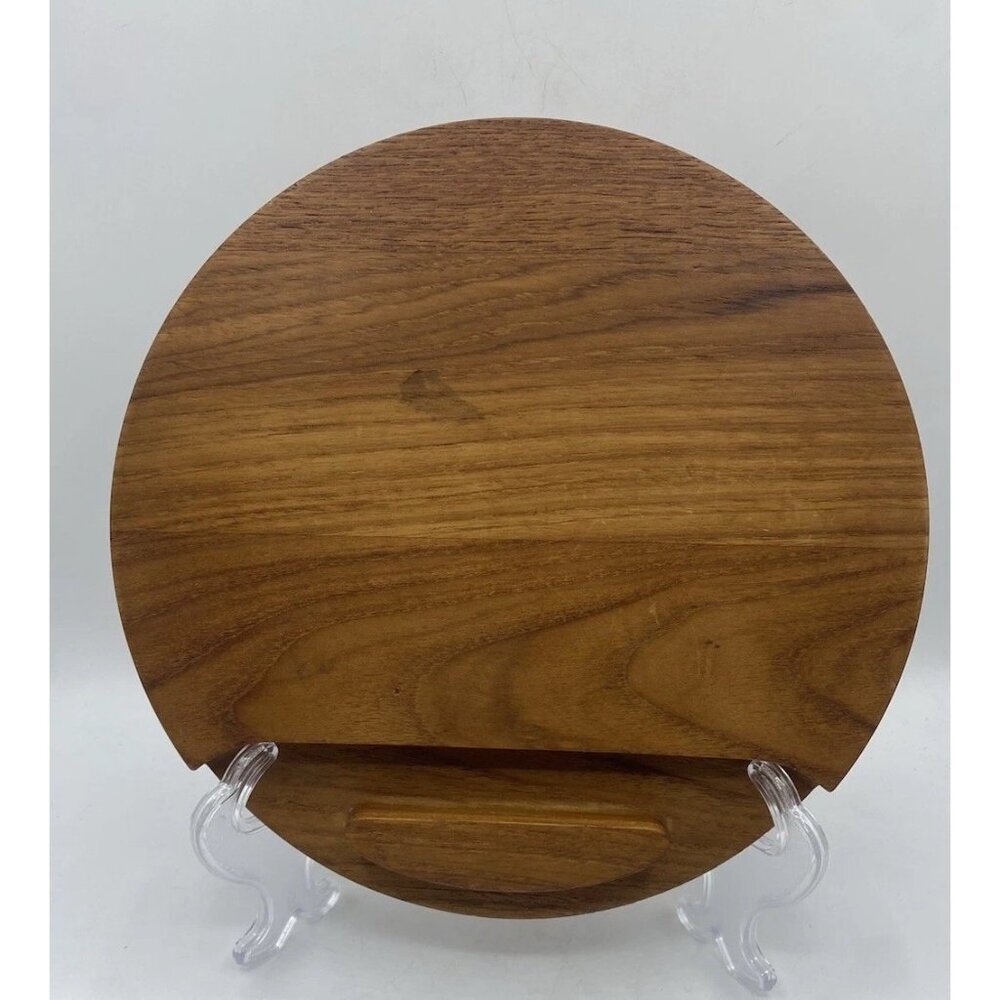 Vintage 1970s Dansk Teak Round Cheese Board Mid-Century Modern Denmark READ